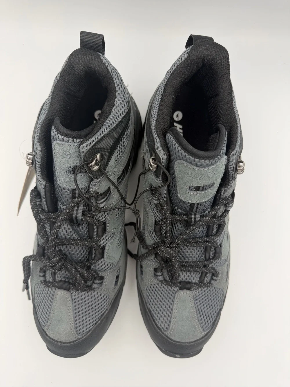 Hi-Tec Mens Ravus Mid Hiking Boots Size 10M, 10.5M, 11M & 13M Grey Black